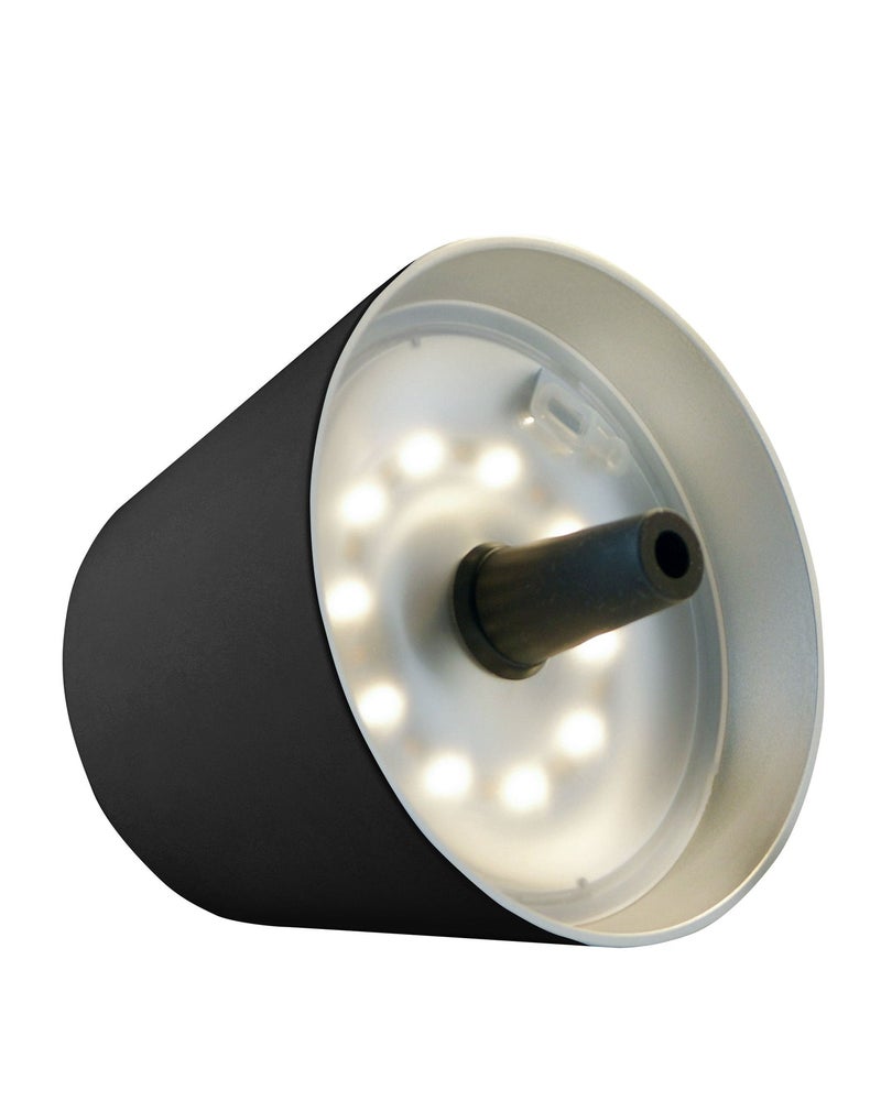Sompex Top 2.0 Bottle Table Lamp Matte Finish | Stylish Rechargeable LED Lamp | Modern, Wireless & Portable Design | Perfect for Indoor & Outdoor | Adjustable light settings | 12.5x11 cm - Black - Image 2